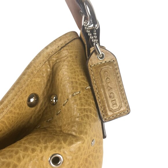 COACH Tan Studded Grommet Leather Soho Hobo Handbag F10932 - Picture 6 of 12